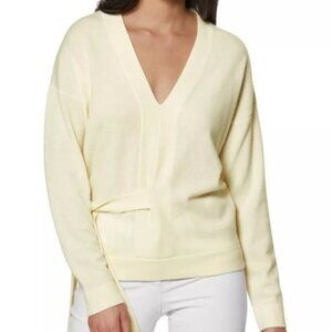 Madeleine Ivory Cashmere‎ Wool Blend Belted Light Sweater Size XL